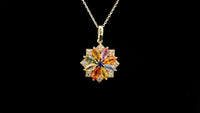 1.74 Ct Marquise Multi Sapphire 14K Gold Pendant