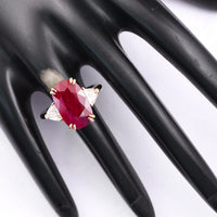 7.22 Ct Oval Cut Natural Corundum Ruby 18K Gold Ring