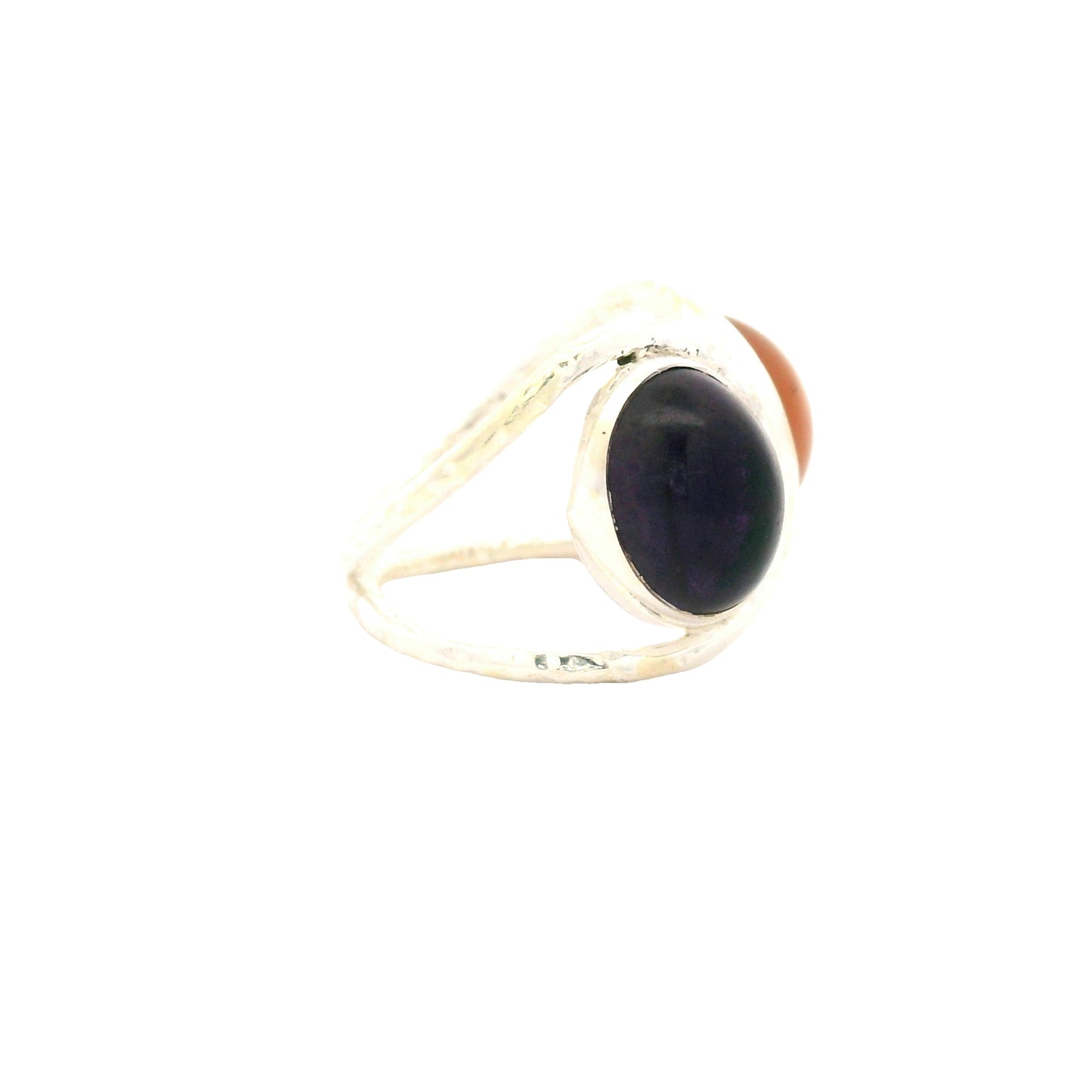 8.04 Ct Amethyst, Moonstone 925 Sterling Silver Ring