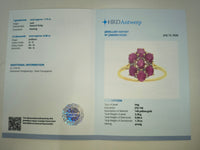 1.83 Ct Oval Natural Ruby 14K Gold Ring