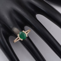 1.39 Ct Oval Emerald 9K Gold Ring