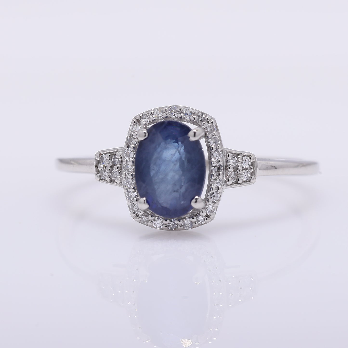 1.38 Ct Oval Mixed Cut Natural Sapphire 950 Platinum Ring