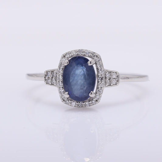 1.38 Ct Oval Mixed Cut Natural Sapphire 950 Platinum Ring