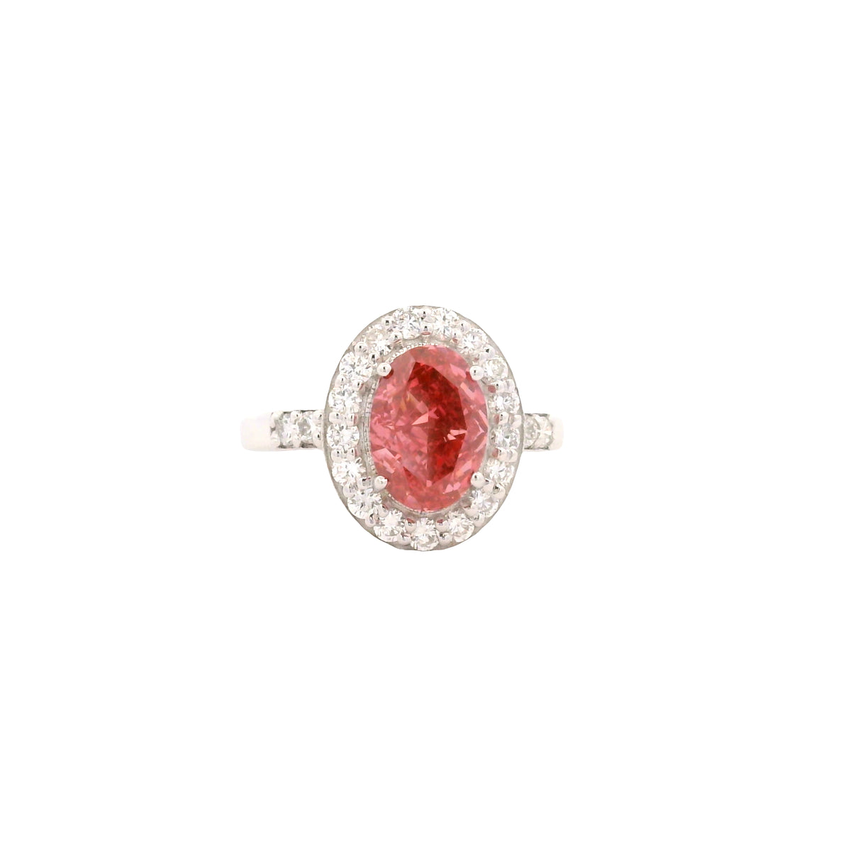 2.57 Carats Pink Lab Grown Diamond 14K Gold Ring