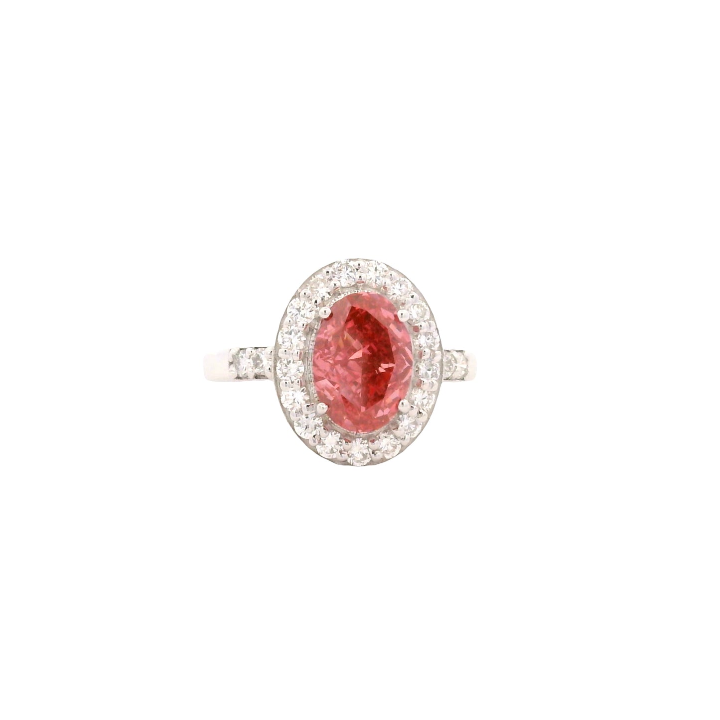 2.57 Carats Pink Lab Grown Diamond 14K Gold Ring
