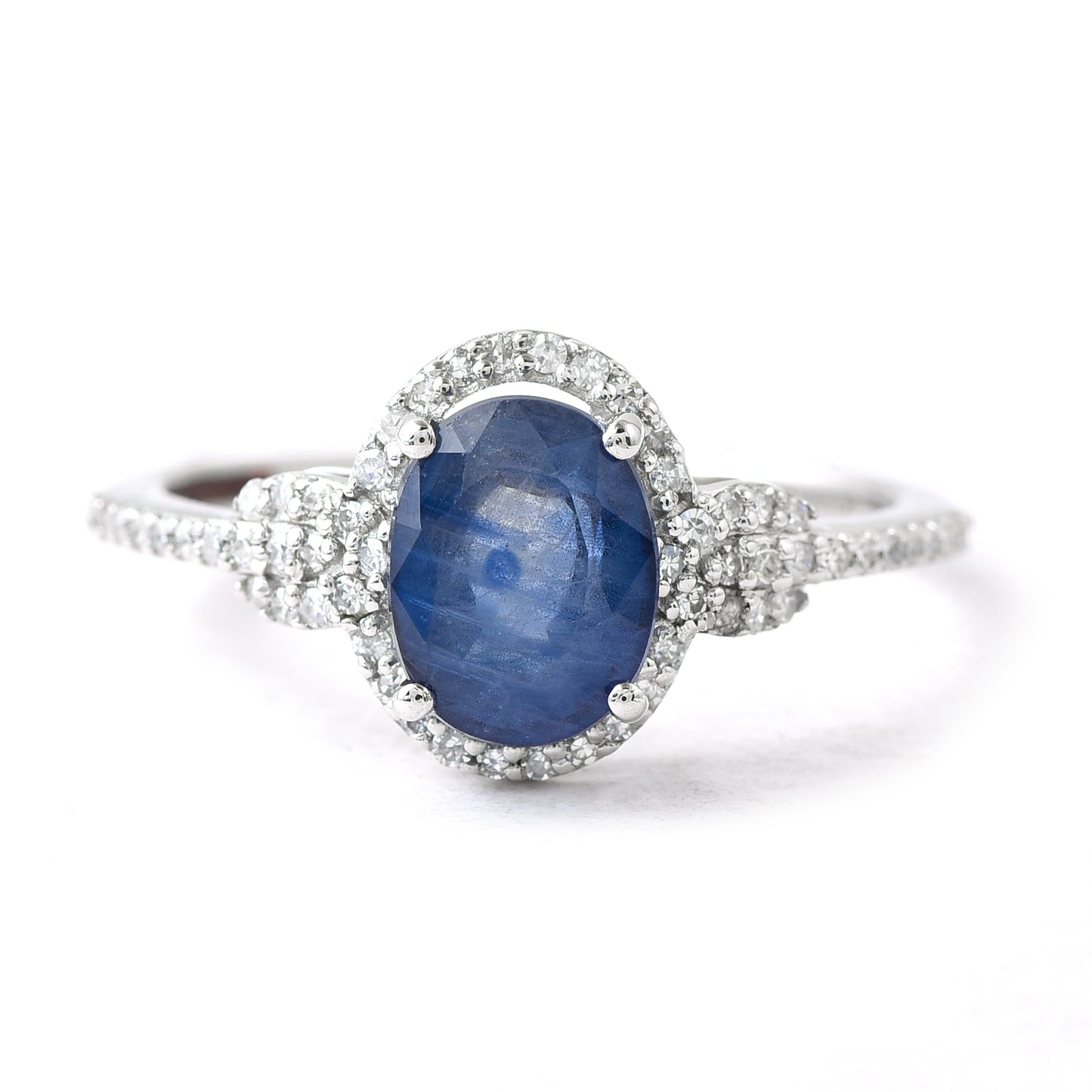 2.92 Ct Oval Mixed Cut Natural Sapphire 950 Platinum Ring