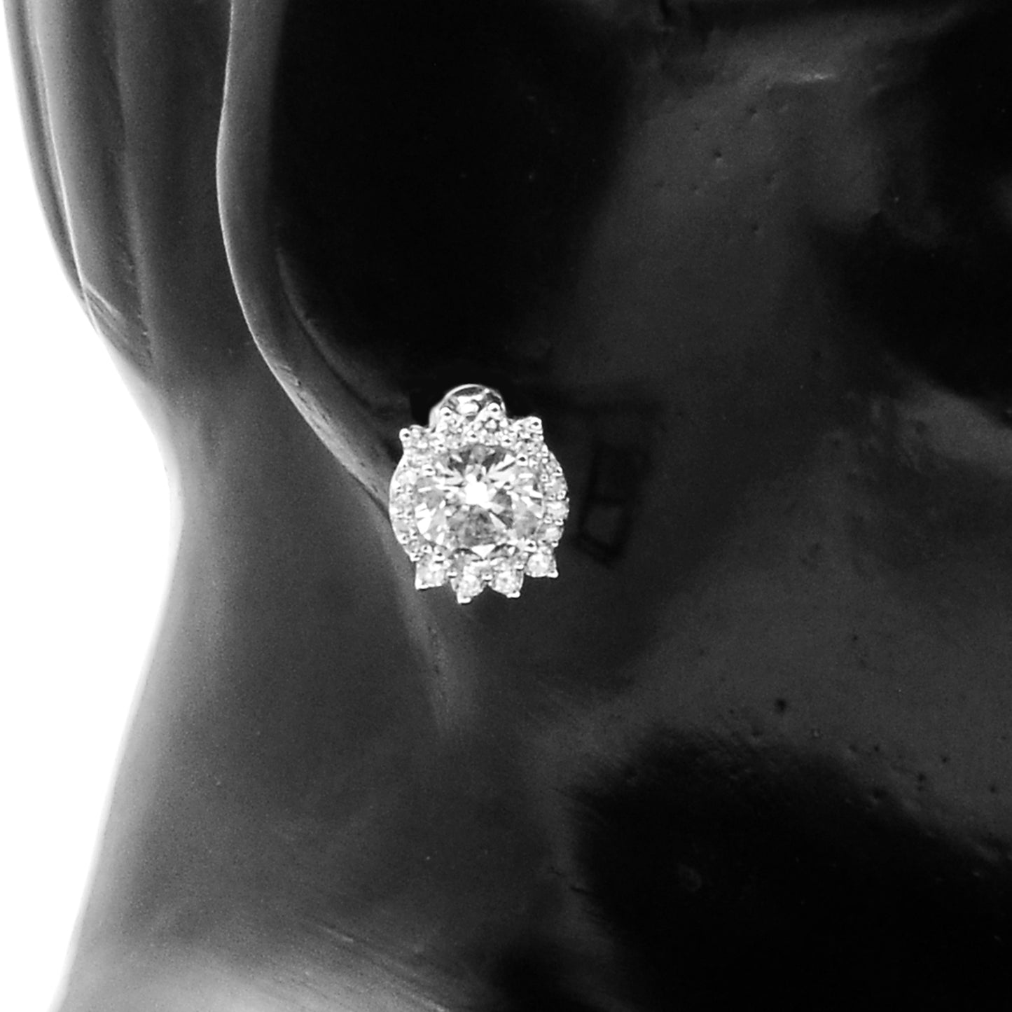 3.88 Carats Lab Grown Diamond 14K Gold Earrings