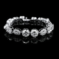 30.64 Ct Round Lab Grown Diamond 14K Gold Bracelet