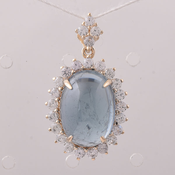 9.22 Ct Oval Tourmaline 9K Gold Pendant
