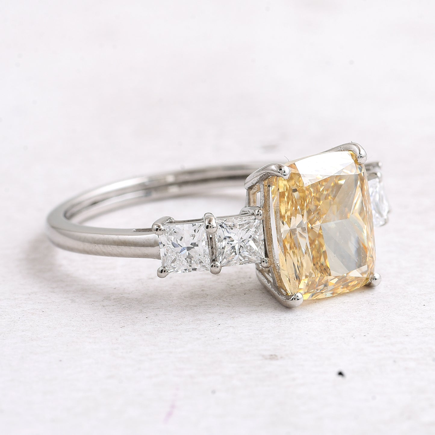 3.57 Ct Cushion Lab Grown Diamond 950 Platinum Ring