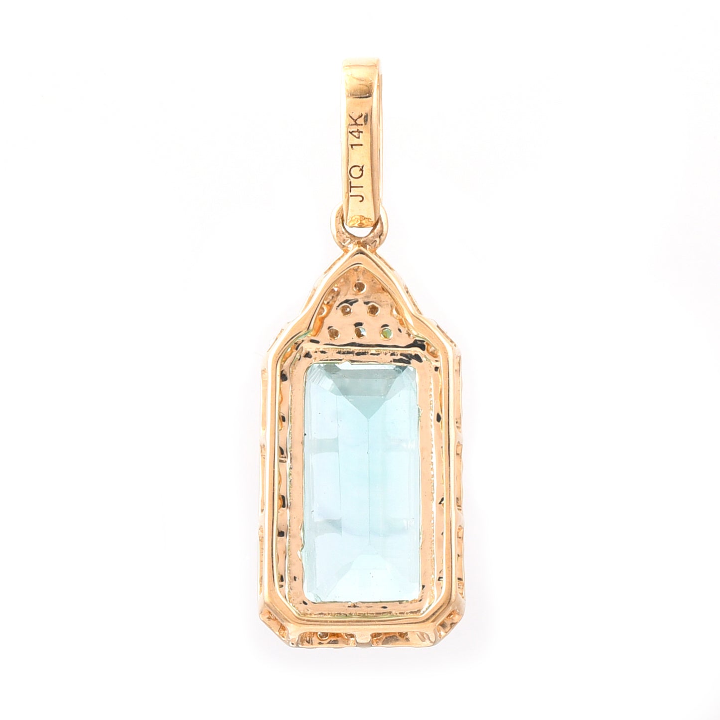 1.96 Ct Octagon Step Cut Natural Emerald 14K Gold Pendant