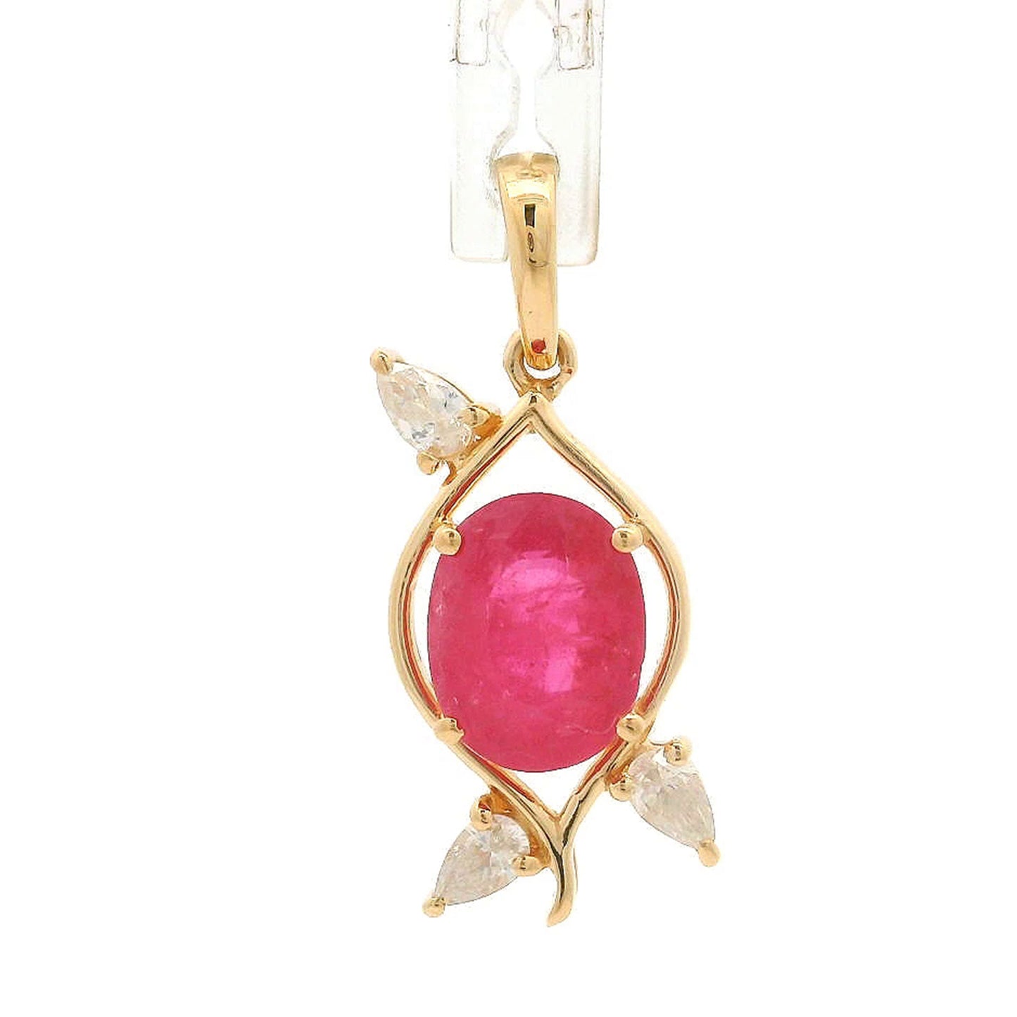1.48 Ct Oval Ruby 14K Gold Pendant
