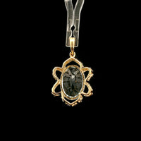 2.95 Ct Oval Mixed Cut Natural Aquamarine 14K Gold Pendant