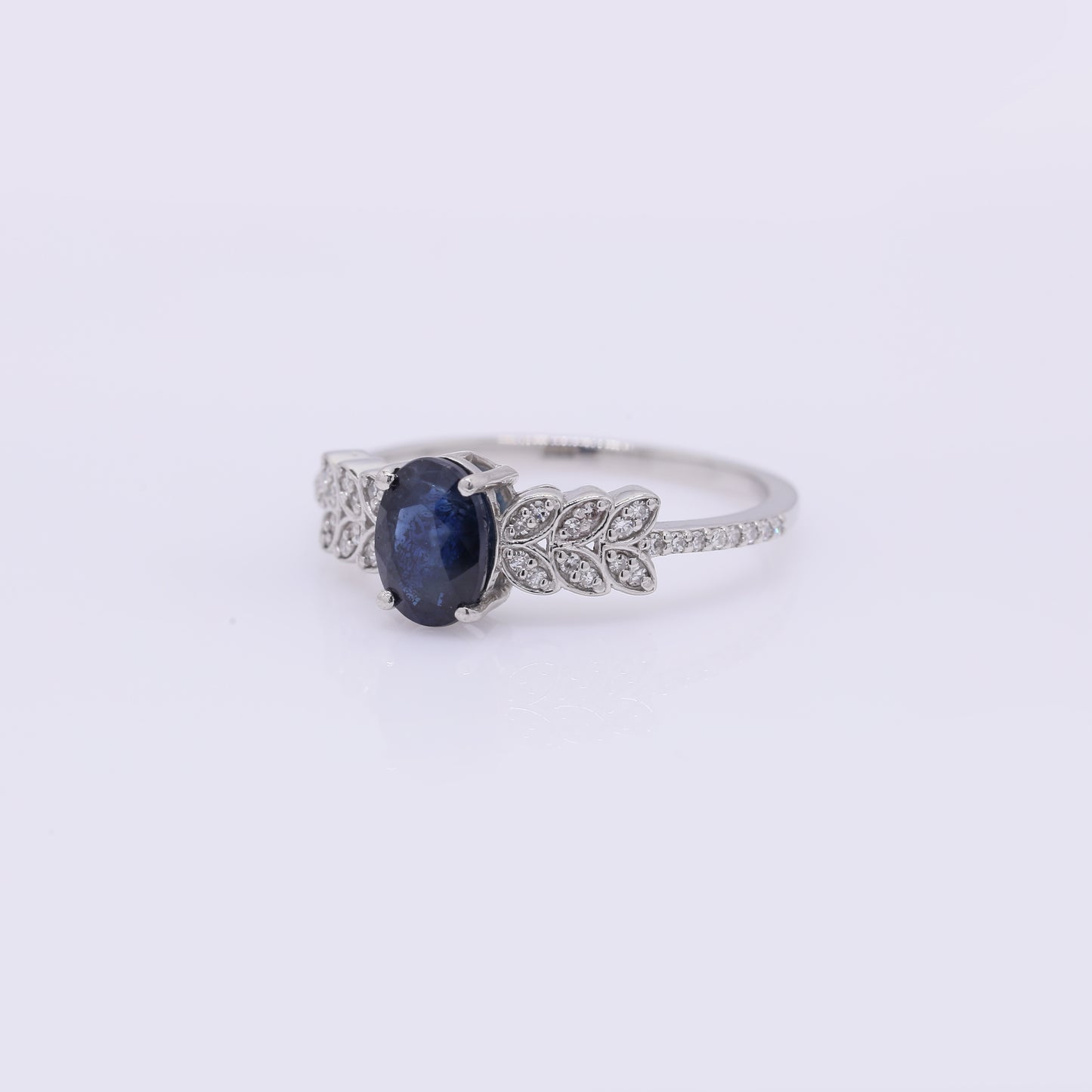 1.40 Ct Oval Mixed Cut Natural Sapphire 950 Platinum Ring