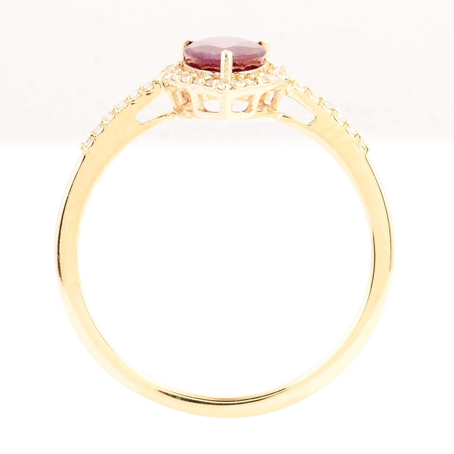 1.01 Ct Pear Mixed Cut Natural Corundum Ruby 14K Gold Ring