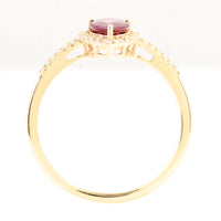 1.01 Ct Pear Mixed Cut Natural Corundum Ruby 14K Gold Ring