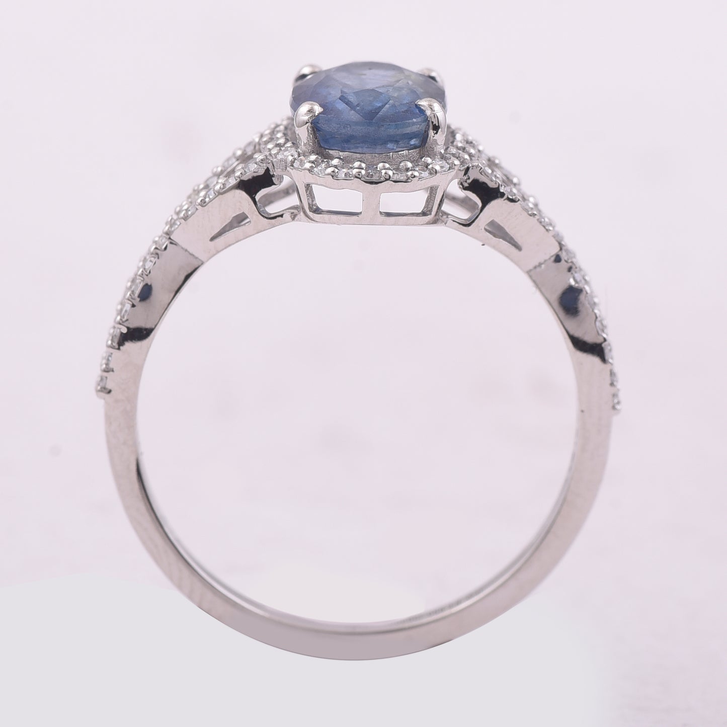 2.09 Ct Oval Mixed Cut Natural Sapphire 950 Platinum Ring
