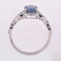 2.09 Ct Oval Mixed Cut Natural Sapphire 950 Platinum Ring