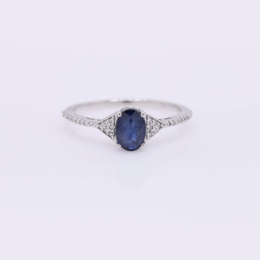 1.32 Ct Oval Mixed Cut Natural Sapphire 950 Platinum Ring