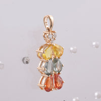 2.63 Ct Pear Natural Multi-Coloured Sapphire 14K Gold Pendant