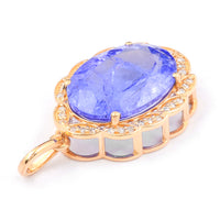 6.38 Ct Oval Mixed Cut Natural Tanzanite 14K Gold Pendant
