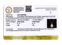 4.71 Carats Lab Grown Diamond 14K Gold Pendant