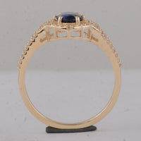 1.42 Ct Oval Sapphire 9K Gold Ring