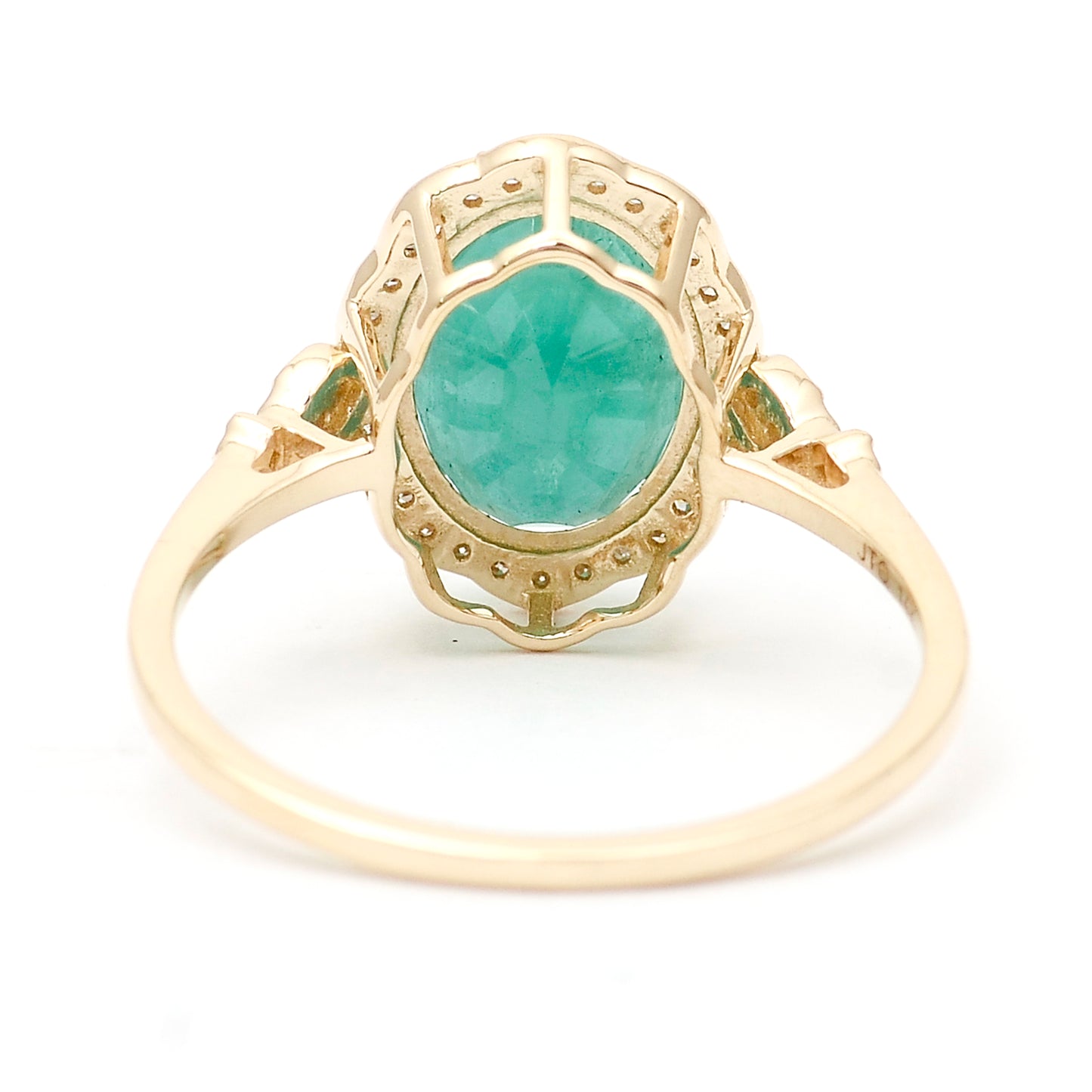 2.85 Ct Oval Natural Emerald 14K Gold Ring