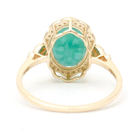 2.85 Ct Oval Natural Emerald 14K Gold Ring