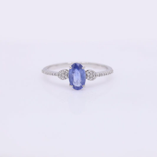 1.35 Ct Oval Mixed Cut Natural Sapphire 950 Platinum Ring