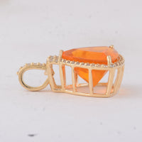 2.31 Ct Trillion Fire Opal 9K Gold Pendant