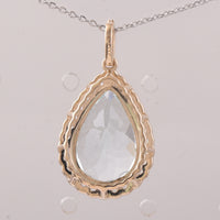 5.47 Ct Pear Aquamarine 9K Gold Pendant