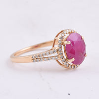 2.03 Ct Oval Natural Ruby 14K Gold Ring