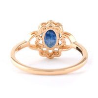 1.27 Ct Oval Mixed Cut Natural Sapphire 14K Gold Ring