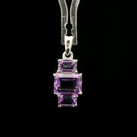 3.29 Ct Octagon Amethyst 925 Sterling Silver Pendant