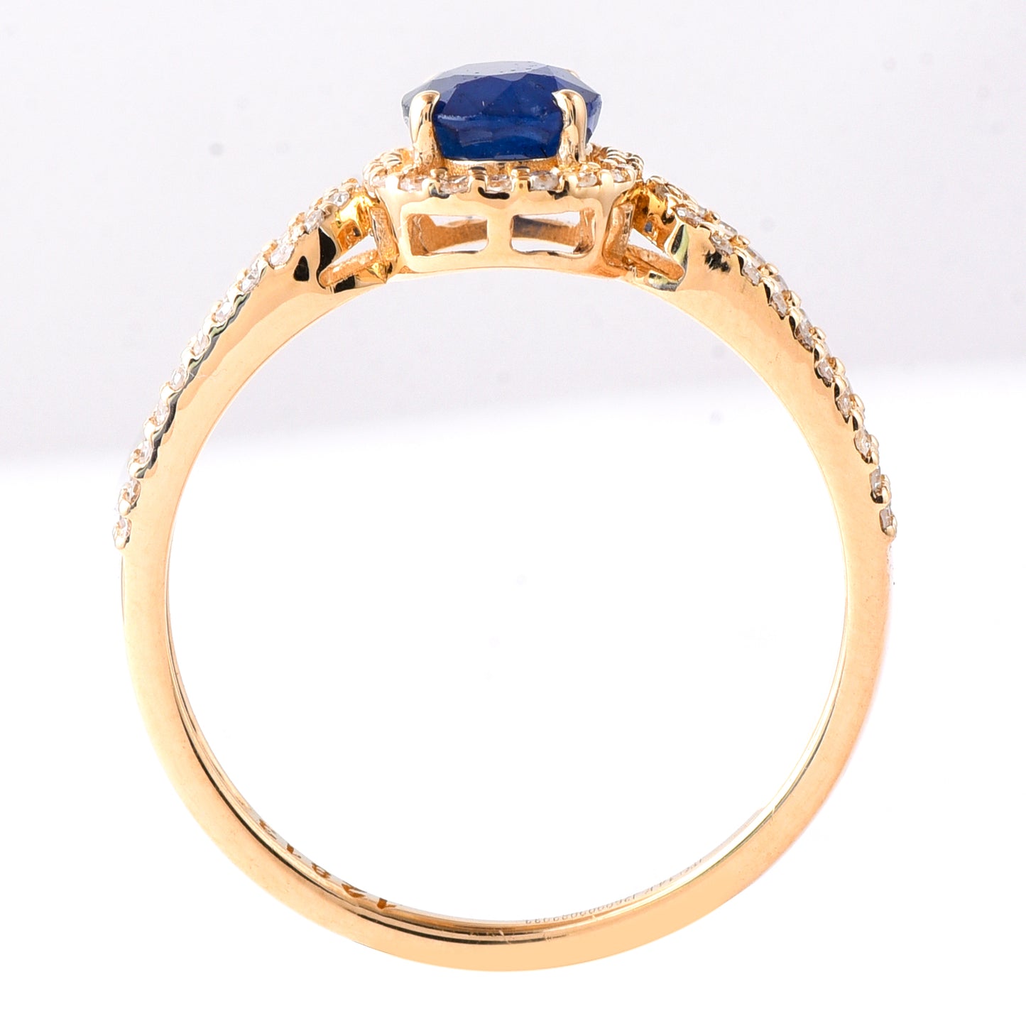 1.37 Ct Oval Mixed Cut Natural Sapphire 14K Gold Ring