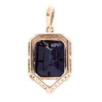 3.86 Ct Octagon Natural Sapphire 14K Gold Pendant