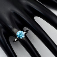 2.00 Carats Blue Lab Grown Diamond 14K Gold Ring