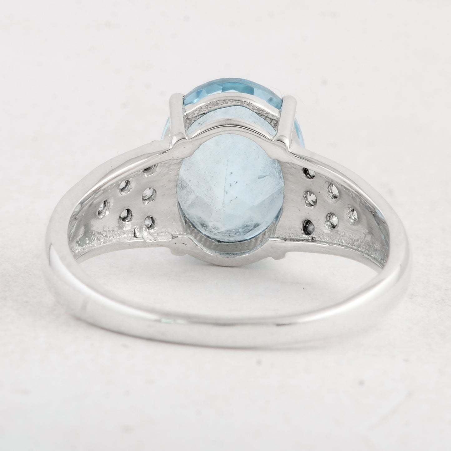 5.01 Ct Oval Swiss Blue Topaz 925 Sterling Silver Ring