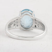 5.01 Ct Oval Swiss Blue Topaz 925 Sterling Silver Ring
