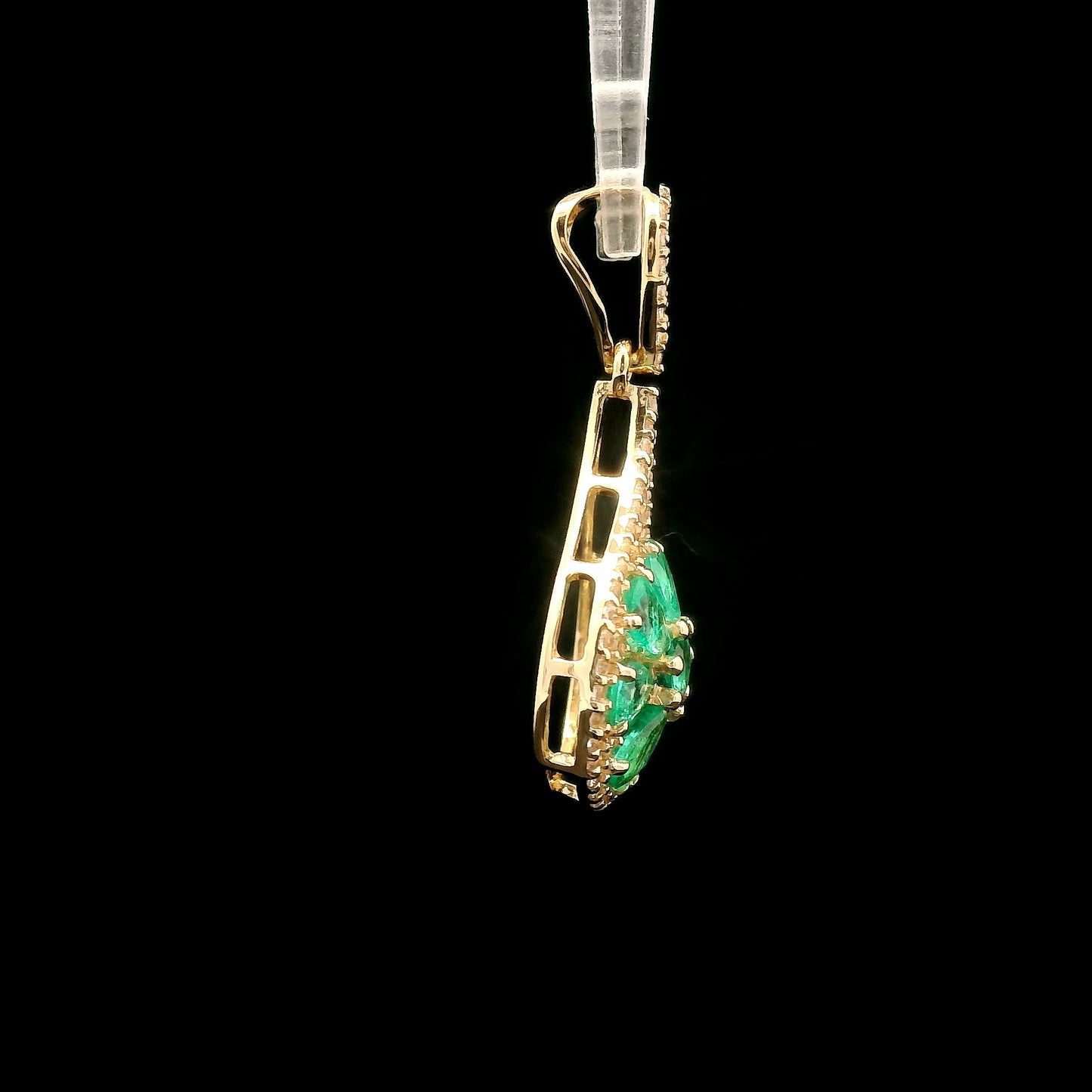 1.17 Ct Round Emerald 14K Gold Pendant