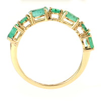 1.05 Ct Oval Mixed Cut Natural Beryl Emerald 14K Gold Ring