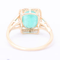 2.73 Ct Oval Mixed Cut Natural Emerald 14K Gold Ring