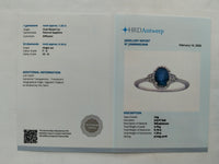 1.41 Ct Oval Mixed Cut Natural Sapphire 950 Platinum Ring
