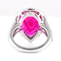 8.58 Ct Pear Ruby 950 Platinum Ring