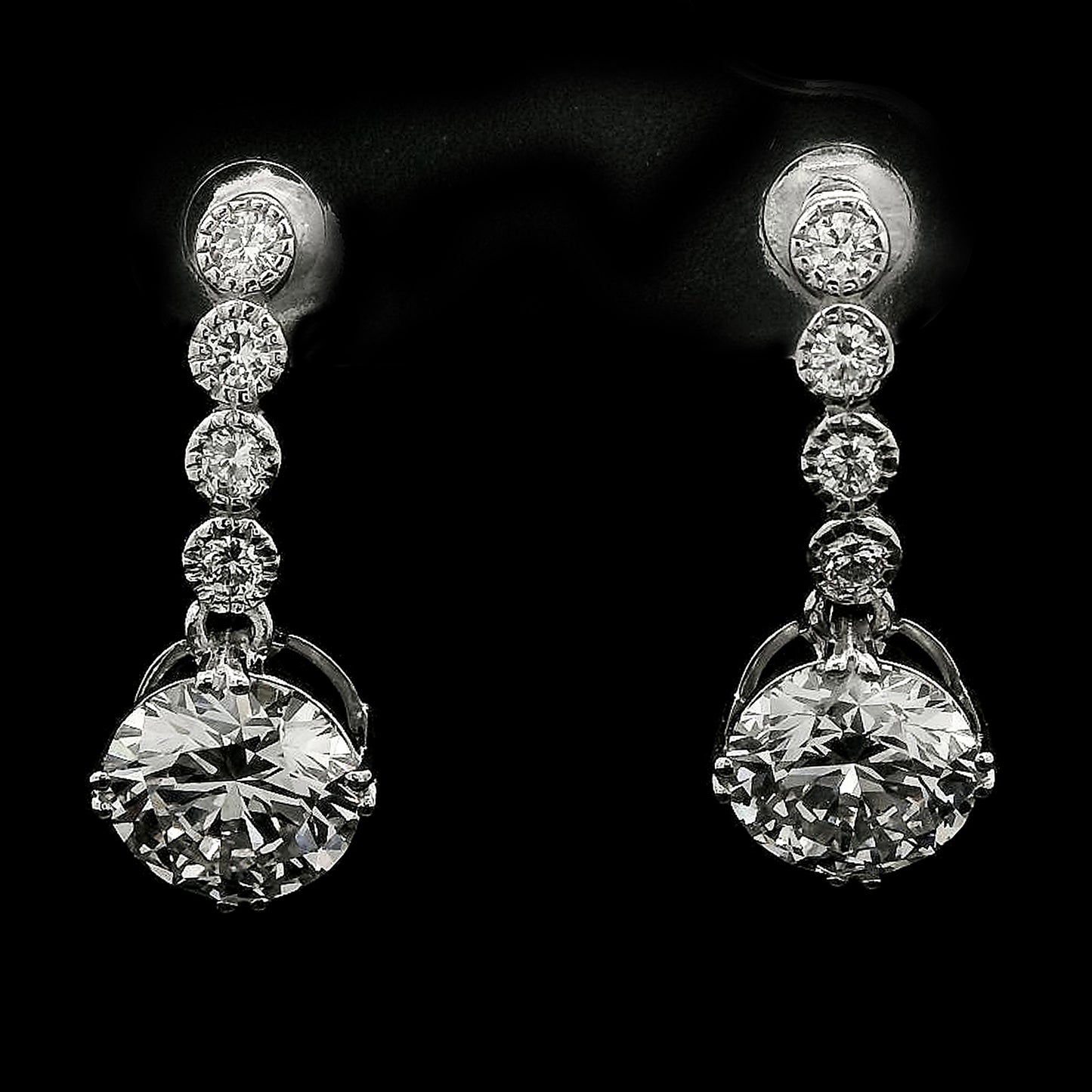 3.57 Carats Lab Grown Diamond 14K Gold Earrings
