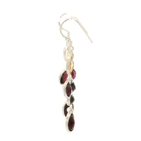 12.13 Ct Citrine, Garnet 925 Sterling Silver Earrings