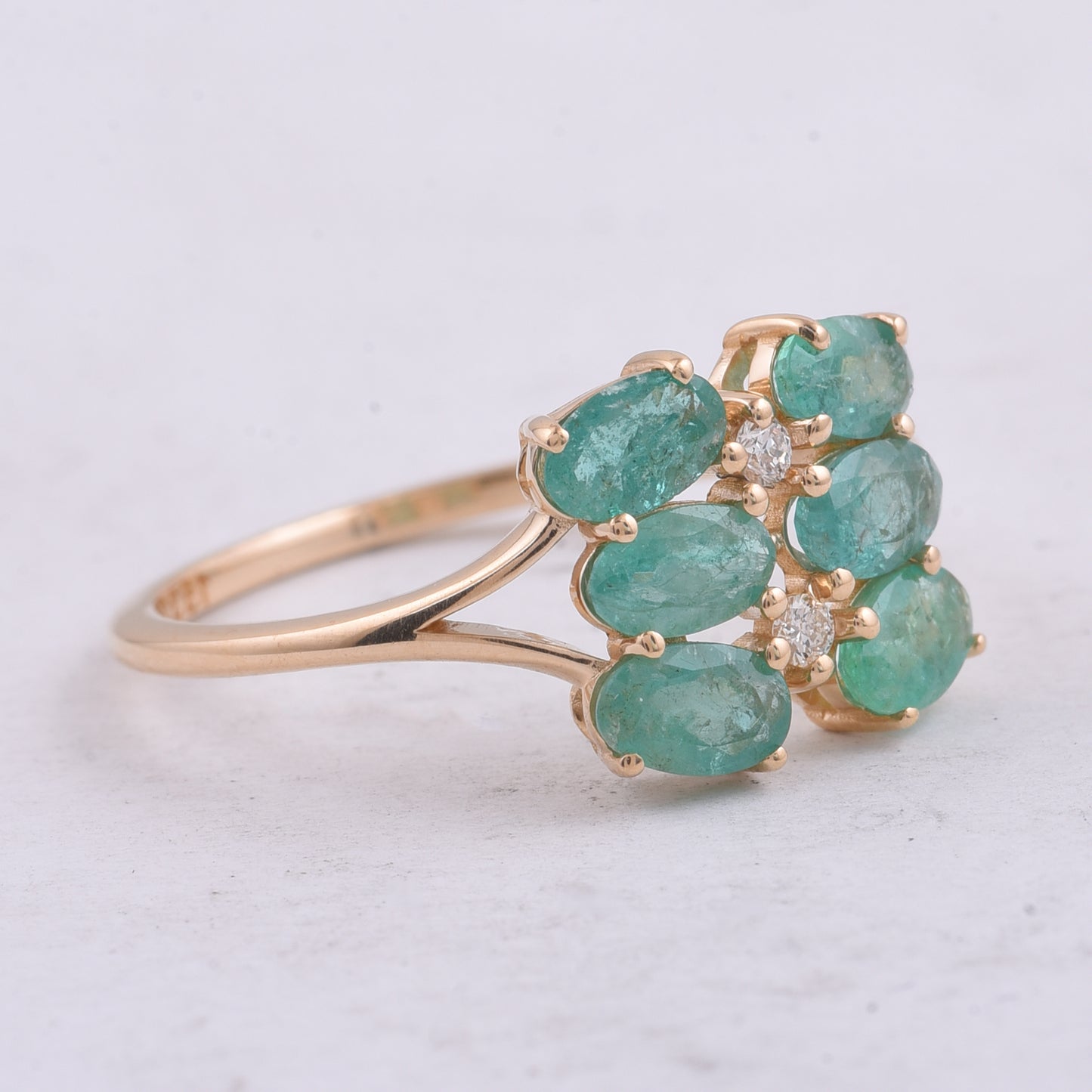 1.26 Ct Oval Natural Emerald 14K Gold Ring