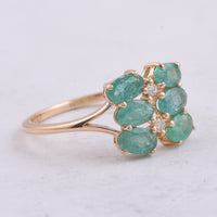 1.26 Ct Oval Natural Emerald 14K Gold Ring