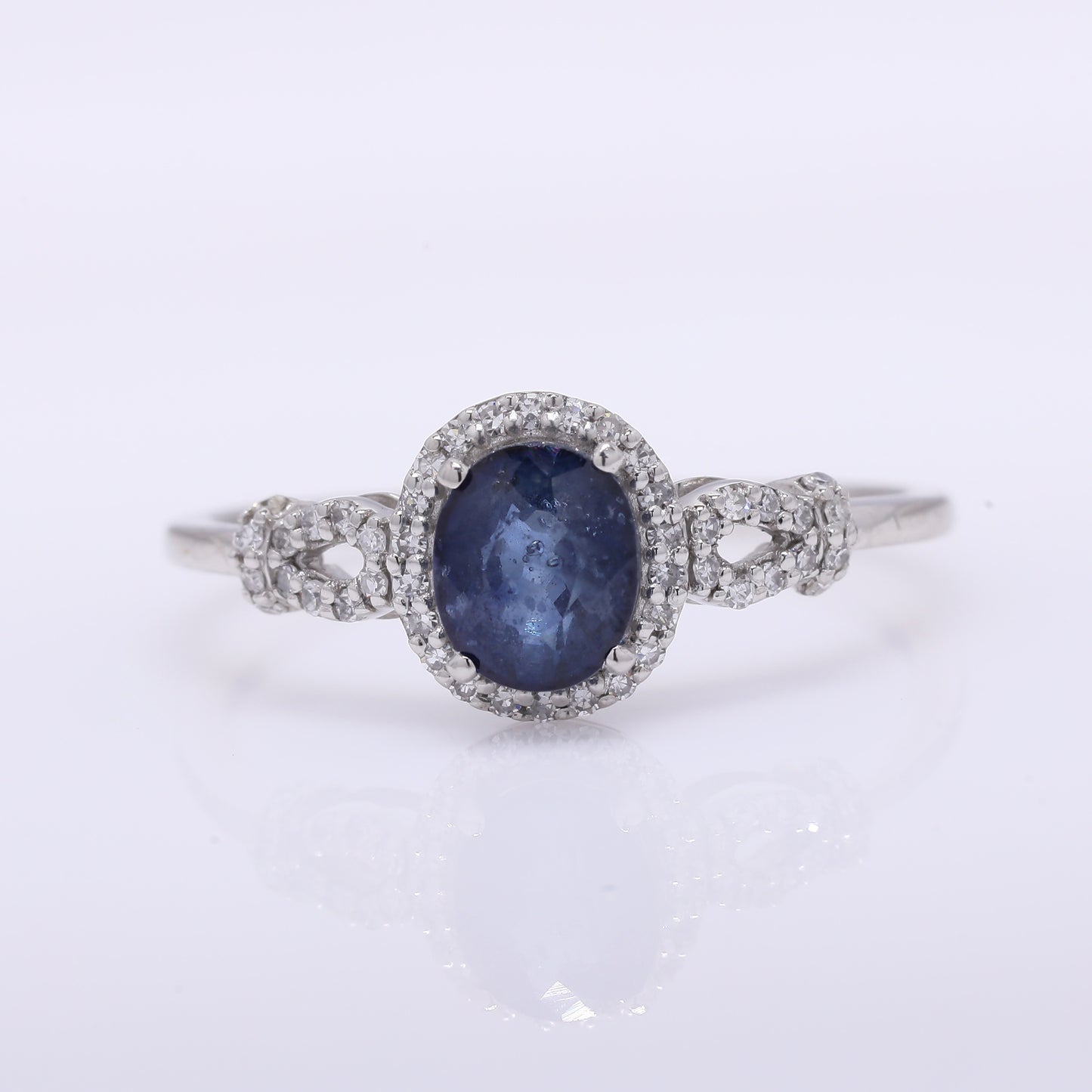1.27 Ct Oval Mixed Cut Natural Sapphire 950 Platinum Ring